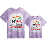 Mommy and Me Matching Clothing Top I'm 99% Sure I'm A Meimaid Mama And Mini Tie Dyed Family T-shirts