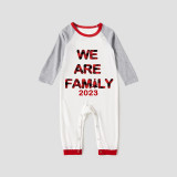 2023 We Are Family Christmas Matching Family Pajamas Black White Plaids Pants Set With Dog Pajamas