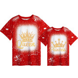 Mommy and Me Matching Clothing Top Princess Queen Tie Dyed Family T-shirts
