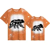 Mommy and Me Matching Clothing Top Bear Mama Mini Tie Dyed Family T-shirts
