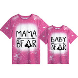 Mommy and Me Matching Clothing Top Red Bear Mama Mini Tie Dyed Family T-shirts