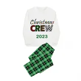2023 Christmas Matching Family Pajamas Exclusive Design Printed Christmas Crew Green Pajamas Set