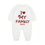 2023 Christmas Matching Family Pajamas Exclusive Design I Love My Family White Pajamas Set