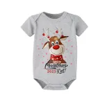 2023 Christmas Matching Family Pajamas Christmas Exclusive Design Deer Head Snowflake Merry Blue Short Christmas Pajamas Set