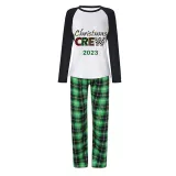 2023 Christmas Matching Family Pajamas Exclusive Design Printed Christmas Crew Green Pajamas Set