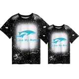 Mommy and Me Matching Clothing Top Whale I Love My Mama Mini Tie Dyed Family T-shirts