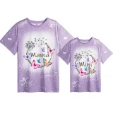 Mommy and Me Matching Clothing Top Butterfly Dandelion Tie Dyed Family T-shirts