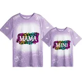 Mommy and Me Matching Clothing Top Colorful Leopard Tie Dyed Family T-shirts