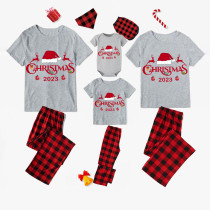 2023 Christmas Matching Family Pajamas Exclusive Design Christmas Couple Reindeer Gray Pajamas Set