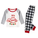 2023 Christmas Matching Family Pajamas Exclusive Design We Are Family Pendant Black White Plaids Pants Pajamas Set
