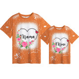 Mommy and Me Matching Clothing Top Flower Wreath Tie Dyed Family T-shirts