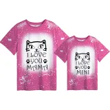 Mommy and Me Matching Clothing Top Cat I love You Mama And Mini Tie Dyed Family T-shirts
