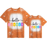 Mommy and Me Matching Clothing Top Hello Summer Ice Cream Mama And Mini Tie Dyed Family T-shirts
