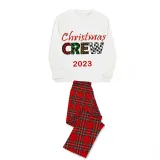 2023 Christmas Matching Family Pajamas Christmas Exclusive Design Merry Christmas Crew White Christmas Pajamas Set