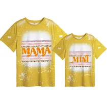 Mommy and Me Matching Clothing Top I'm Mama Mini Print Strip Tie Dyed Family T-shirts