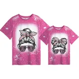 Mommy and Me Matching Clothing Top Mom And Kid Sunglass Head Tie Dyed Family T-shirts