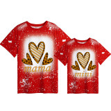 Mommy and Me Matching Clothing Top Mama Mini Three Hearts Tie Dyed Family T-shirts