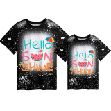 Mommy and Me Matching Clothing Top Hello Sun Shine Mama And Mini Tie Dyed Family T-shirts