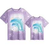 Mommy and Me Matching Clothing Top Mommy Baby Dolphin Tie Dyed Family T-shirts