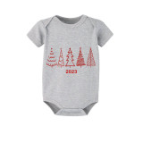 2023 Christmas Matching Family Pajamas Exclusive Christmas Tree Gray Short Pajamas Set