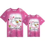 Mommy and Me Matching Clothing Top Hello Summer Mama And Mini Tie Dyed Family T-shirts