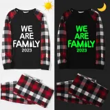 2023 Christmas Matching Family Pajamas Luminous Glowing We Are Family Red Pajamas Set