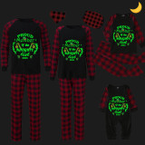 2023 Christmas Matching Family Pajamas Luminous Glowing Proud Member Of The Naughty List Black Pajamas Set