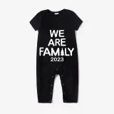 2024 Christmas Matching Family Pajamas Luminous Glowing We Are Family Black Short Pajamas Set