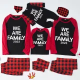 2023 Christmas Matching Family Pajamas Luminous Glowing We Are Family Red Pajamas Set