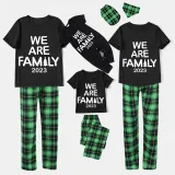 2024 Christmas Matching Family Pajamas Luminous Glowing We Are Family Black Short Pajamas Set