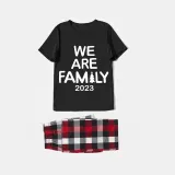 2024 Christmas Matching Family Pajamas Luminous Glowing We Are Family Black Short Pajamas Set