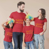 Family Matching T-shirts Happy Camping Tents Bonfire Family T-shirts