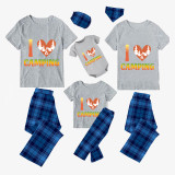 Family Matching Pajamas I Love Camping Slogan Gray Pajamas Set