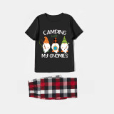 Family Matching Pajamas Camping With My Gnomies Black Pajamas Set
