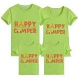 Family Matching T-shirts Happy Camping Tents Bonfire Family T-shirts