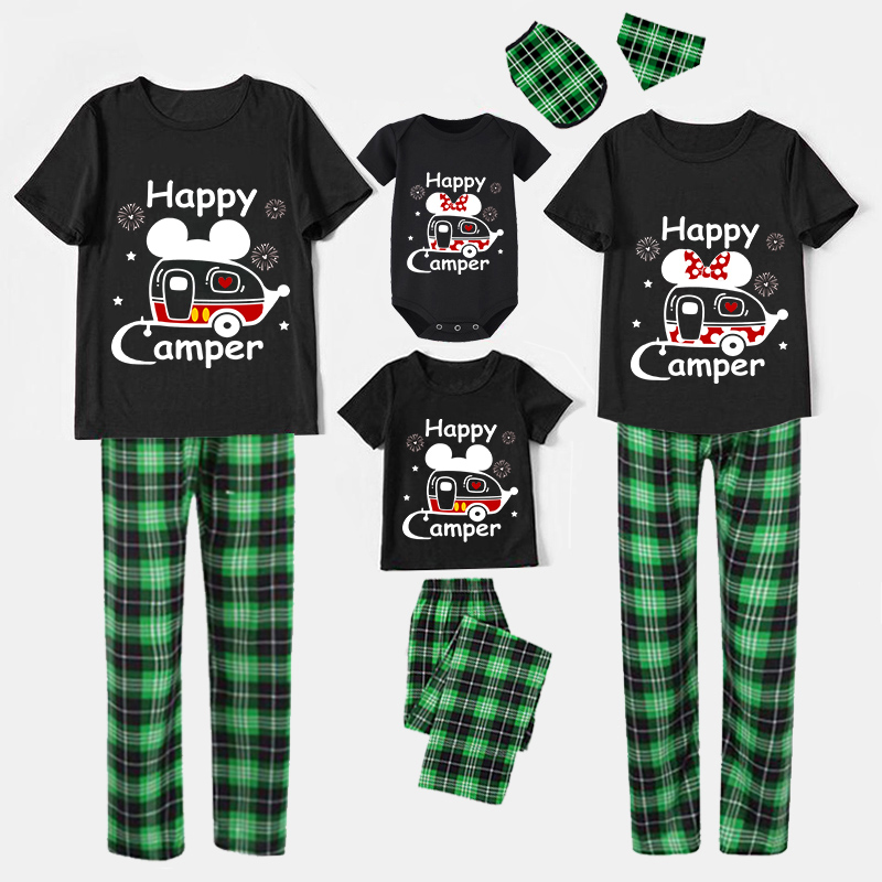 Family Matching Pajamas Happy Camper Black Pajamas Set