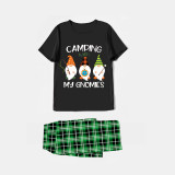 Family Matching Pajamas Camping With My Gnomies Black Pajamas Set
