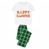Family Matching Pajamas Happy Camper Slogan White Pajamas Set