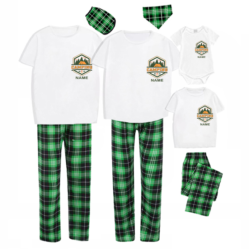 Family Matching Pajamas Camping 2023 White Pajamas Set