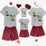 Family Matching Pajamas Camping Love Slogan Gray Short Pajamas Set