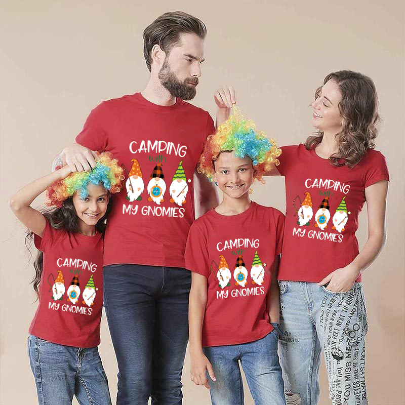 Family Matching T-shirts Camping With My Gnomies Family T-shirts