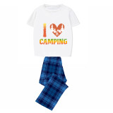 Family Matching Pajamas I Love Camping Slogan White Pajamas Set