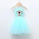 Girls Multicolor Puffy Slip Name Custom Birthday Celebration Cartoon Mouse Tutu Dress