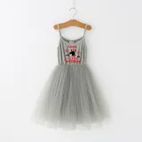 Girls Multicolor Puffy Slip Name Custom Birthday Celebration Cartoon Mouse Tutu Dress