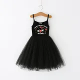 Girls Multicolor Puffy Slip Name Custom Birthday Celebration Cartoon Mouse Tutu Dress