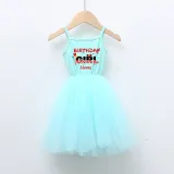 Girls Multicolor Puffy Slip Name Custom Birthday Celebration Cartoon Mouse Tutu Dress