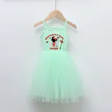 Girls Multicolor Puffy Slip Name Custom Birthday Celebration Cartoon Mouse Tutu Dress