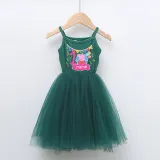 Girls Puffy Slip Name Custom Birthday Celebration Cartoon Piggy Tutu Dress