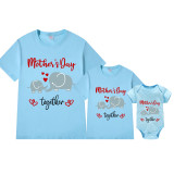 Mommy and Me Tshirt Baby Bodysuit Happy Mother's Day Name Custom Elephants T-shirts