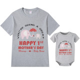 Mommy and Me Tshirt Baby Bodysuit You're Doing A Great Happy First Mother's Day Together Name Custom T-shirts